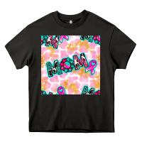 Asphalt Breast Cancer Awareness Mom With Leopard Patterns Heavy Core Tee - BundleAndBundleShop