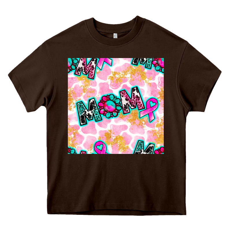 Breast Cancer Awareness Mom With Leopard Patterns Heavy Core Tee by BundleAndBundleShop | Teevron