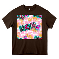 Chocolate Brown Breast Cancer Awareness Mom With Leopard Patterns Heavy Core Tee - BundleAndBundleShop