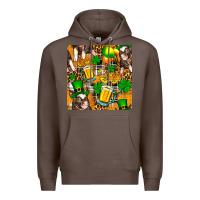 Coffee St. Patrick's Day Pig With Beer And Shamrock Seamless Premium Hoodie - FaDigitalArtStudio