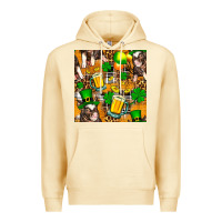 Pina Colada St. Patrick's Day Pig With Beer And Shamrock Seamless Premium Hoodie - FaDigitalArtStudio
