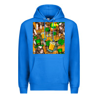 True Royal St. Patrick's Day Pig With Beer And Shamrock Seamless Premium Hoodie - FaDigitalArtStudio