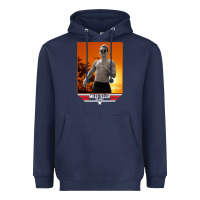 Navy rooster topgun retro Heavyweight Hoodie - lanVoArt