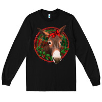 Black Christmas donkey with bandana Long Sleeve Tee - Jasminsmagicworld