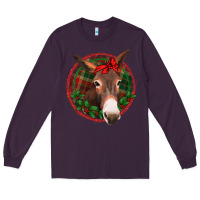 Plum Christmas donkey with bandana Long Sleeve Tee - Jasminsmagicworld