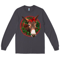 Christmas Donkey With Bandana Long Sleeve Tee | Teevron