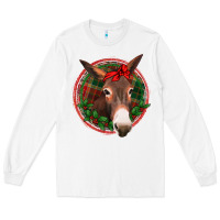 White Christmas donkey with bandana Long Sleeve Tee - Jasminsmagicworld