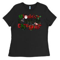 Black Santa's Favorite Caregiver Christmas Ladies Tee - LillyAllenDesigns