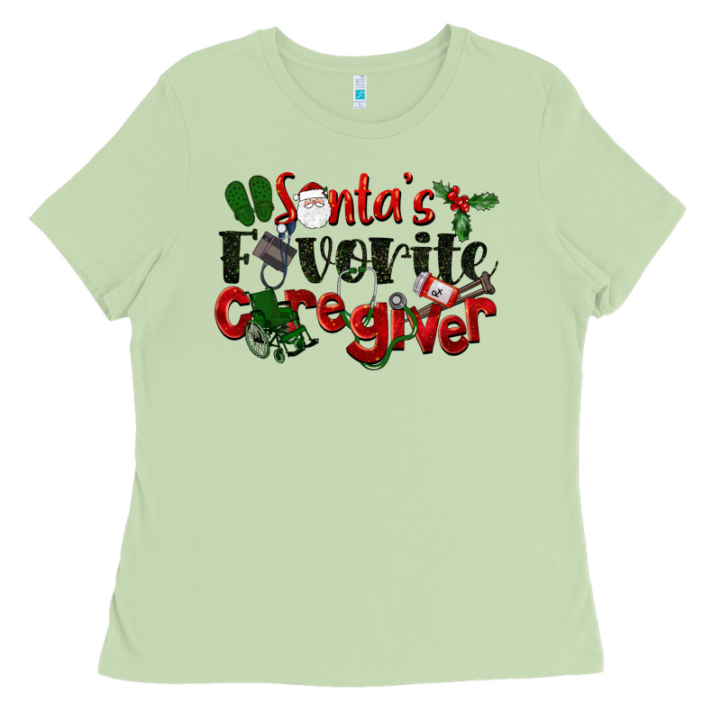 Santa's Favorite Caregiver Christmas Ladies Tee by LillyAllenDesigns | Teevron