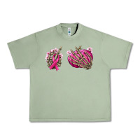 Oil Green Breast Cancer skeleton hands Urban Heavy Tee - NancyCooperArtShop