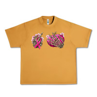 Peanut Butter Breast Cancer skeleton hands Urban Heavy Tee - NancyCooperArtShop