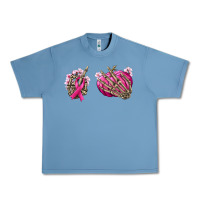 Pebble Blue Breast Cancer skeleton hands Urban Heavy Tee - NancyCooperArtShop