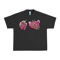 Pigment Black Breast Cancer skeleton hands Urban Heavy Tee - NancyCooperArtShop