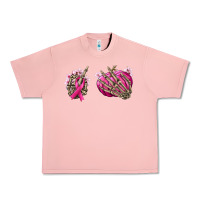 Salmon Breast Cancer skeleton hands Urban Heavy Tee - NancyCooperArtShop