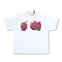White Breast Cancer skeleton hands Urban Heavy Tee - NancyCooperArtShop