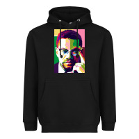 Black malcolm x Heavyweight Hoodie - lanVoArt