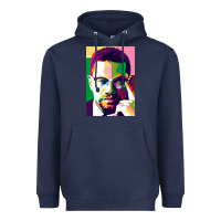 Navy malcolm x Heavyweight Hoodie - lanVoArt