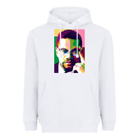 White malcolm x Heavyweight Hoodie - lanVoArt