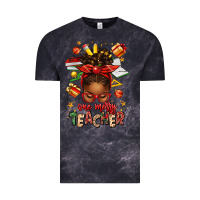 Cloud Black one merry teacher afro messy bun Vintage Tee - texasbilliewilder