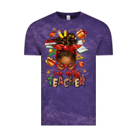 Cloud Purple one merry teacher afro messy bun Vintage Tee - texasbilliewilder