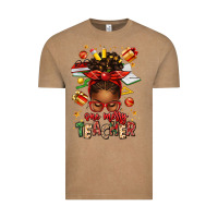Vintage Coffee one merry teacher afro messy bun Vintage Tee - texasbilliewilder