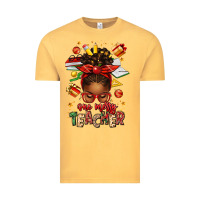 Vintage Mustard one merry teacher afro messy bun Vintage Tee - texasbilliewilder
