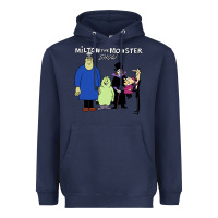 Navy 60s milton the monster show characters and logotype Heavyweight Hoodie - lanVoArt