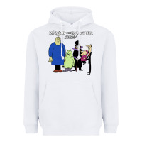 White 60s milton the monster show characters and logotype Heavyweight Hoodie - lanVoArt