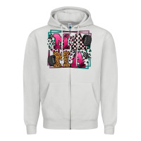 Dove Grey Racing leopard frame mama Mother's Day Zipper Hoodie - LillyAllenDesigns