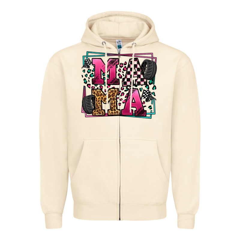Racing Leopard Frame Mama Mother's Day Zipper Hoodie by LillyAllenDesigns | Teevron