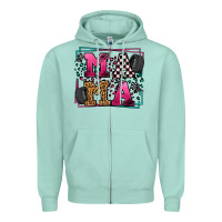 Seafoam Racing leopard frame mama Mother's Day Zipper Hoodie - LillyAllenDesigns