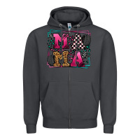 Smoke Racing leopard frame mama Mother's Day Zipper Hoodie - LillyAllenDesigns
