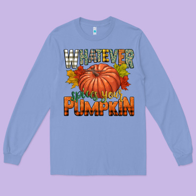Whatever Spices Your Pumpkin Long Sleeve Tee Designed By Cowgirlartshop