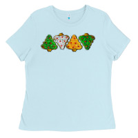 Baby Blue christmas tree cookies Ladies Tee - LillyAllenDesigns