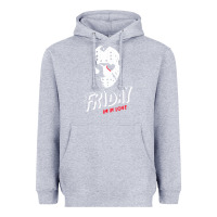 Heather Grey friday the 13th friday i'm in love vintage style horror halloween t sh Heavyweight Hoodie - lanVoArt