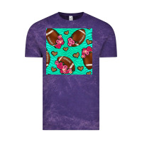 Cloud Purple American Football roses and hearts Vintage Tee - NancyCooperArtShop
