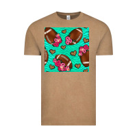 Vintage Coffee American Football roses and hearts Vintage Tee - NancyCooperArtShop
