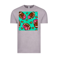 Vintage Zinc American Football roses and hearts Vintage Tee - NancyCooperArtShop