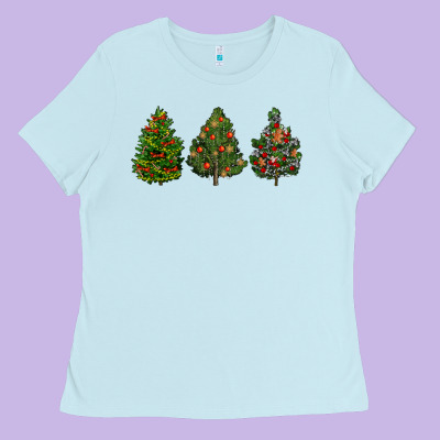 Christmas Trees Ladies Tee Designed By Lillyallendesigns