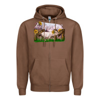 Chestnut Mom With White Chester Pig And Baby Pig Zipper Hoodie - LillyAllenDesigns
