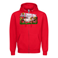 Red Mom With White Chester Pig And Baby Pig Zipper Hoodie - LillyAllenDesigns