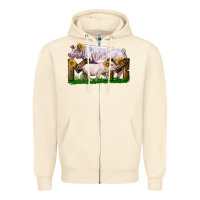 Mom With White Chester Pig And Baby Pig Zipper Hoodie | Teevron