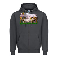 Smoke Mom With White Chester Pig And Baby Pig Zipper Hoodie - LillyAllenDesigns