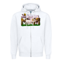 White Mom With White Chester Pig And Baby Pig Zipper Hoodie - LillyAllenDesigns