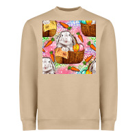 Mushroom Easter Bunny With Hamper Seamless Pattern Heavyweight Sweatshirt - BundleAndBundleShop