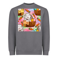 Storm Easter Bunny With Hamper Seamless Pattern Heavyweight Sweatshirt - BundleAndBundleShop