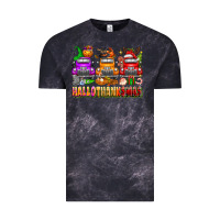 Cloud Black Hallothanksmas trucks Vintage Tee - texasbilliewilder