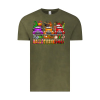 Vintage Olive Hallothanksmas trucks Vintage Tee - texasbilliewilder