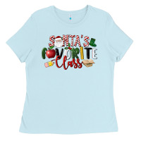 Baby Blue Santa's Favorite Class Christmas Ladies Tee - LillyAllenDesigns