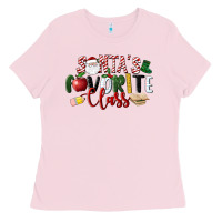 Bubblegum Pink Santa's Favorite Class Christmas Ladies Tee - LillyAllenDesigns